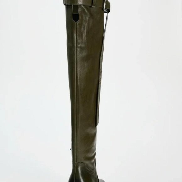 ZARA HEELED LEATHER KNEE HIGH BOOTS - Picture 5 of 6